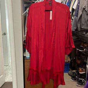 Victoria’s Secret red silk robe, brand new with tags